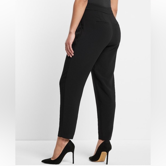 Express Super High Waisted Pleated Ankle Pants - Black - 12R - NWT - Picture 2 of 5